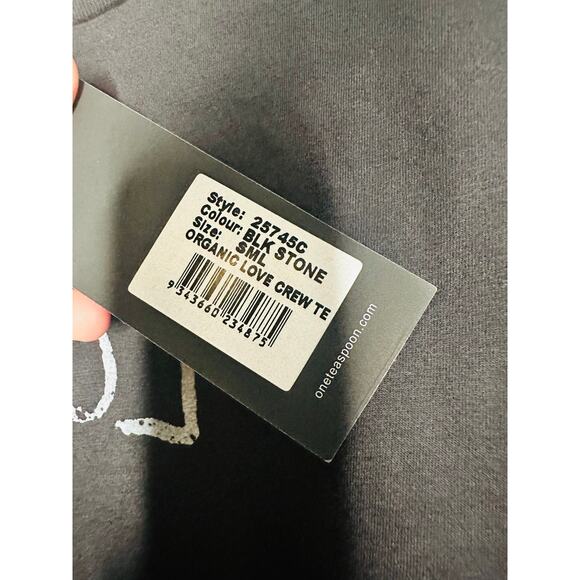 ONE TEASPOON Black Stone Organic Love Crewneck Short Sleeve T-Shirt NWT Size S - Picture 9 of 10